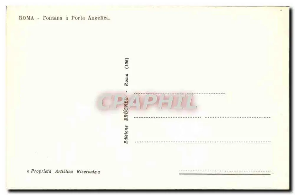 Fontaine de Porta Angelica — Roma — Edição Brüchner (106) - Verso
