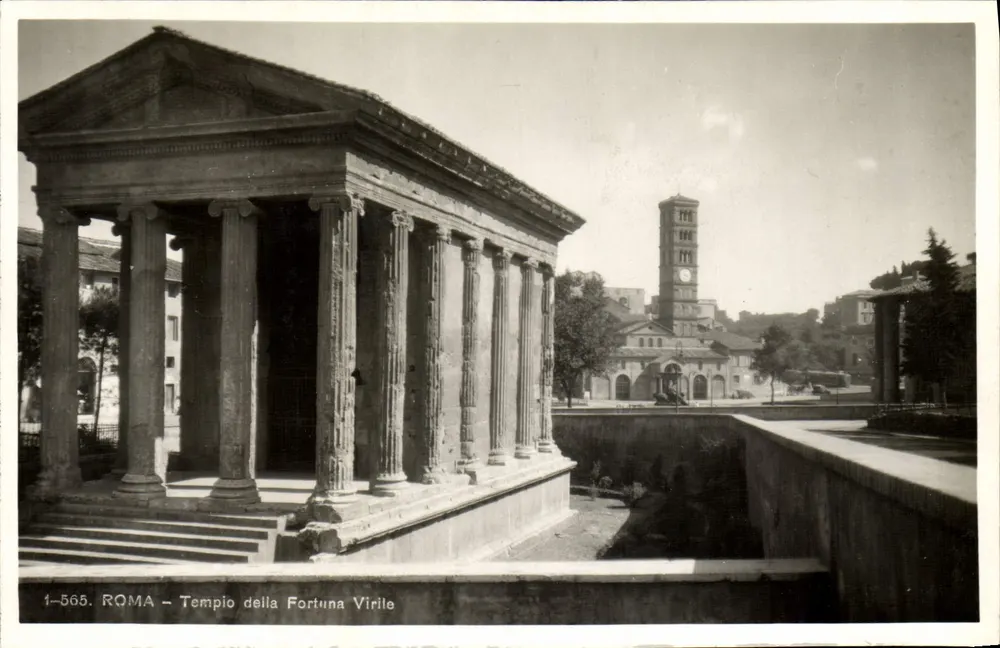 Roma - Templo da Fortuna Viril — editor Brunnner Como, n° de série 1-565 - Frente