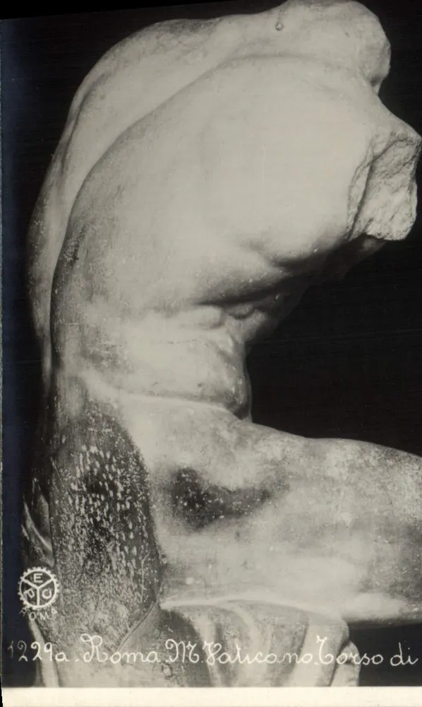 Busto in marmo — dettaglio muscolare — P. E. Chauffourier, Roma - Recto
