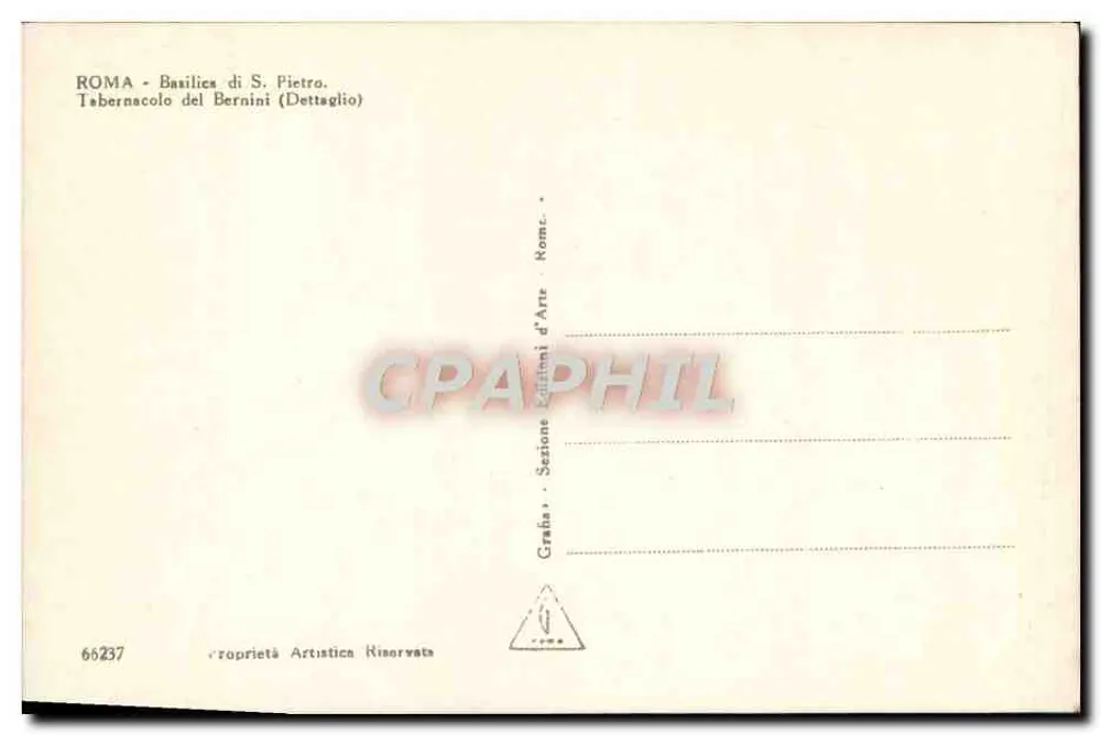 Basilika Saint-Pierre — Tabernakel von Bernini — Éditions d'Art Rome - Rückseite
