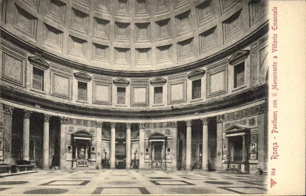 Rom - Pantheon - Innenansicht des Denkmals mit Säulen und Kuppel - Verlag Vittorio a Emanuele, Nr. 804 - Vorderseite