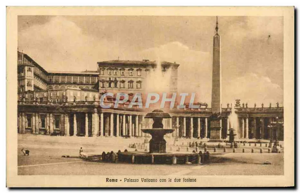 Roma - Palácio Valiano com as duas fontes — Edição E.G.D.V. - Frente