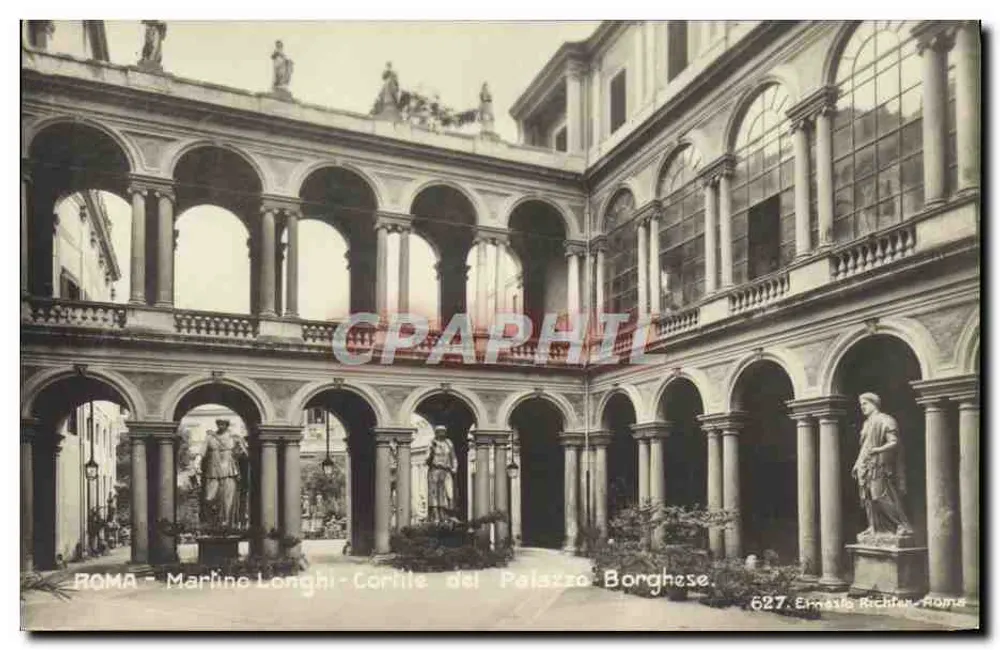 Rom - Hof des Palazzo Borghese — Martino Longhi — Verlag Ennastio Richter, Nr. 627 - Vorderseite
