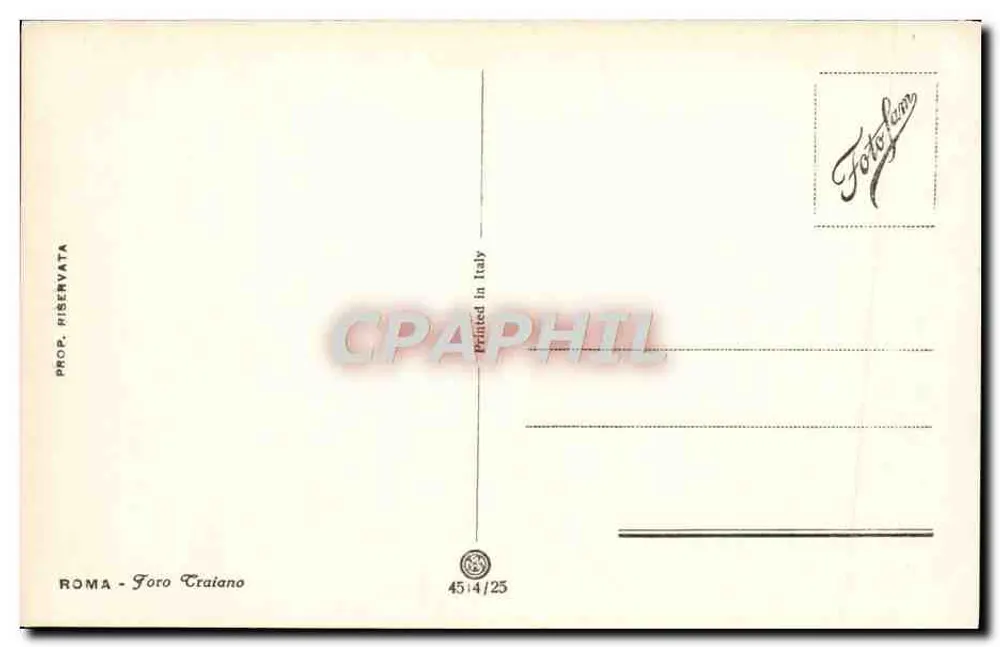 ट्रायनियन फोरो - रोमा - प्रकाशक फोटोफैम, नंबर 45/4/25 - पीछे