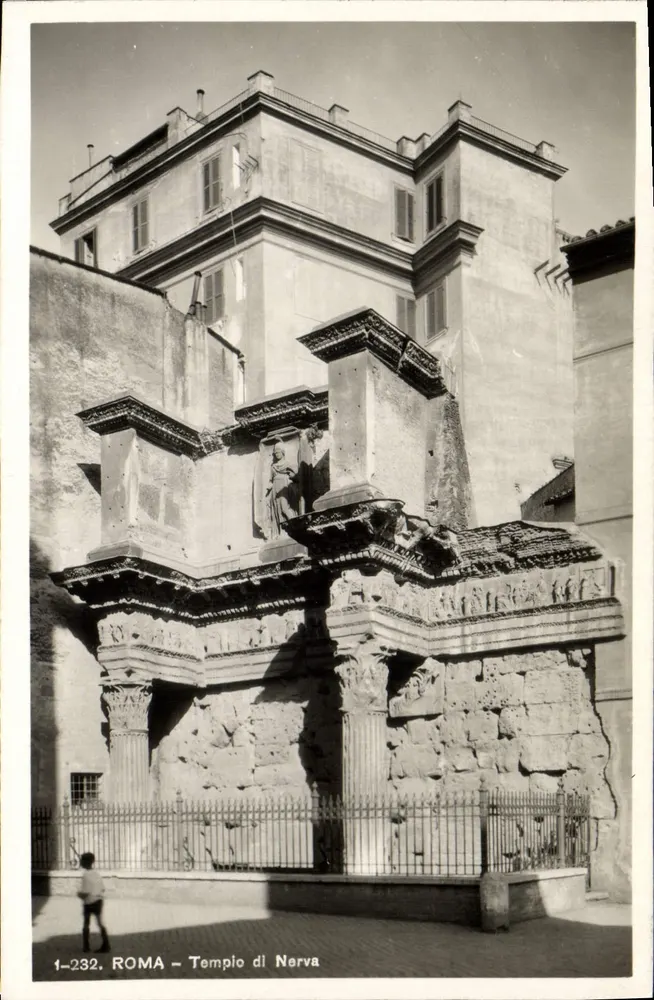 Roma – Templo de Nerva — editor Brunner & C°, n° de série 1-232 - Frente