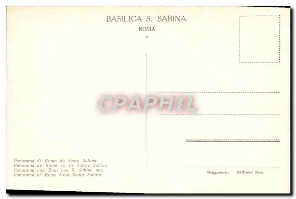 Panorama von Rom von der Basilika Saint Sabina — Verlag Riv.Marec. Genova - Rückseite