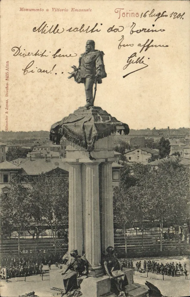 Monumento a Vittorio Emanuele — Torino, 16 luglio 1901 — Römmner & Jonas, 8435 Alina - Frente