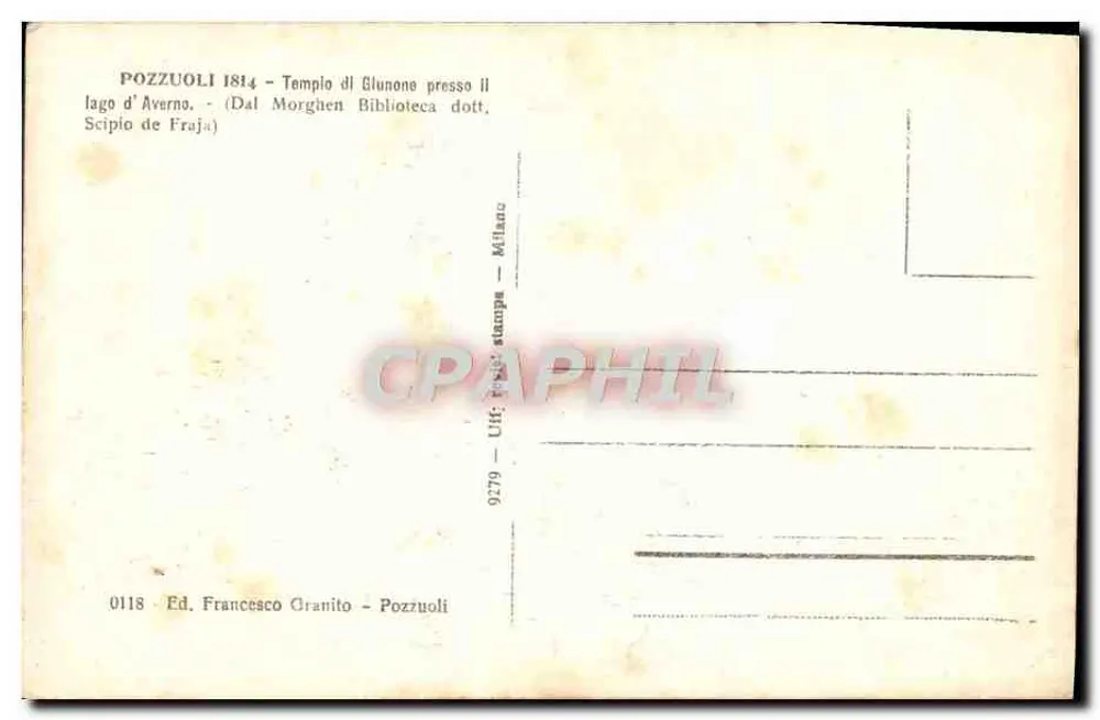 Pozzuoli — Tempel von Glunone am See Averno — Verlag Francesco Granito - Rückseite