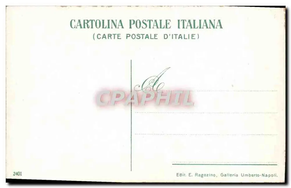 Capri — A gruta azul — Edit. E. Ragozino, Galleria Umberto-Napoli, n° 2401 - Verso