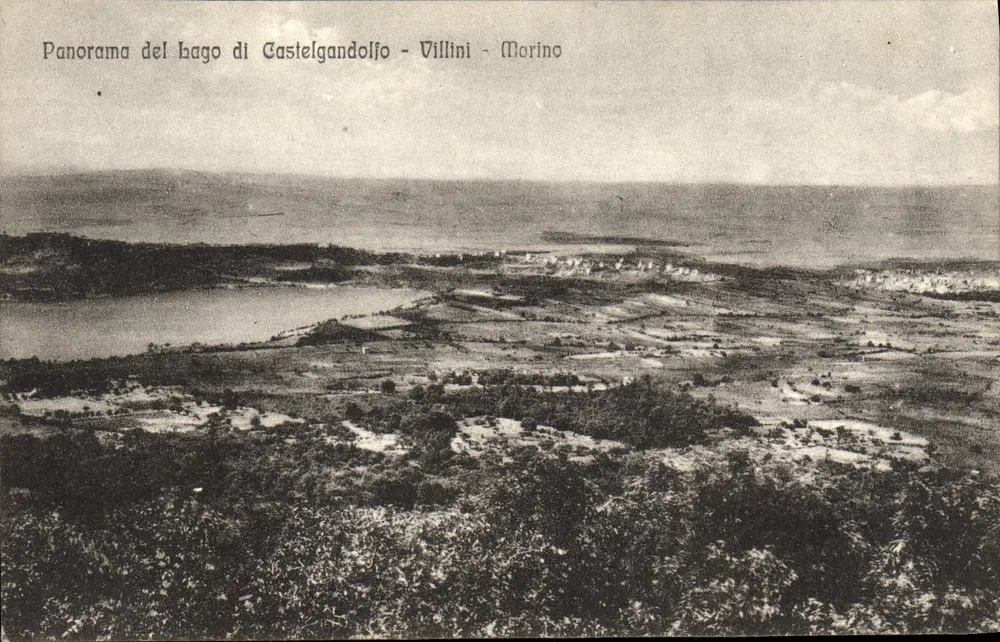 Panorama des Sees Castel Gandolfo — Villini — Marino — Verlag C. Giuliani, Nr. 49638 - Vorderseite
