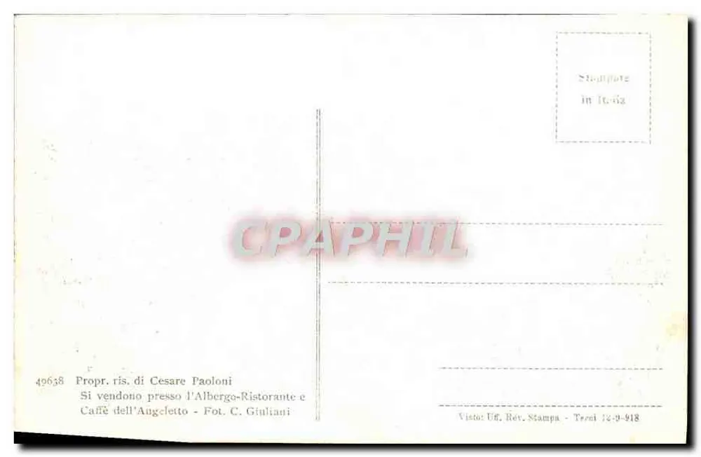 Panorama des Sees Castel Gandolfo — Villini — Marino — Verlag C. Giuliani, Nr. 49638 - Rückseite