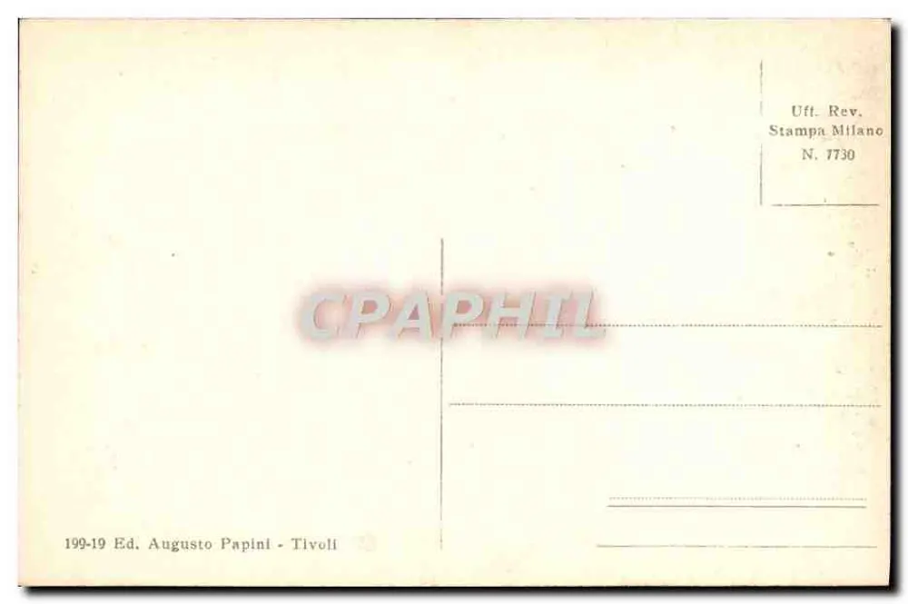 Tivoli - Prospetto della Villa d'Este - Ed. Augusto Papini - Verso