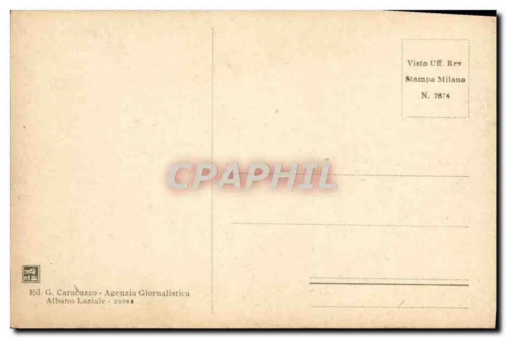 Genzano vom See Nemi aus gesehen — Ansicht des Sees Nemi — Verlag G. Caracuzzo, n° 7874 - Rückseite