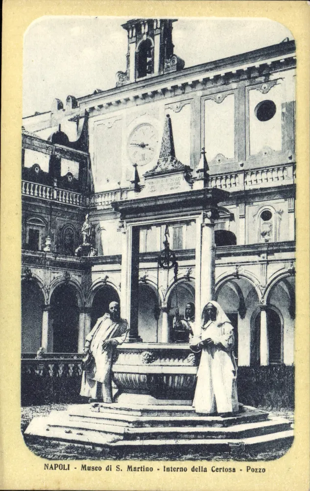 NAPOLI - Museum S. Martino - Innenraum der Certosa - Brunnen - Vorderseite