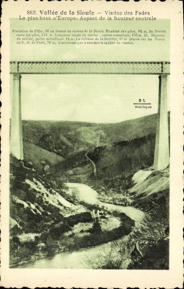 Tal der Sioule — Viaduc des Fades — B. Laville, Montluçon - Vorderseite