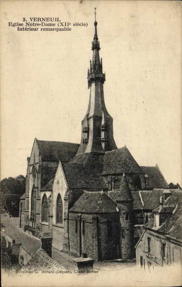 Verneuil — Kirche Notre-Dame (12. Jahrhundert) — Sammlung G. Morand (Deposé), Cliché Barrier - Vorderseite