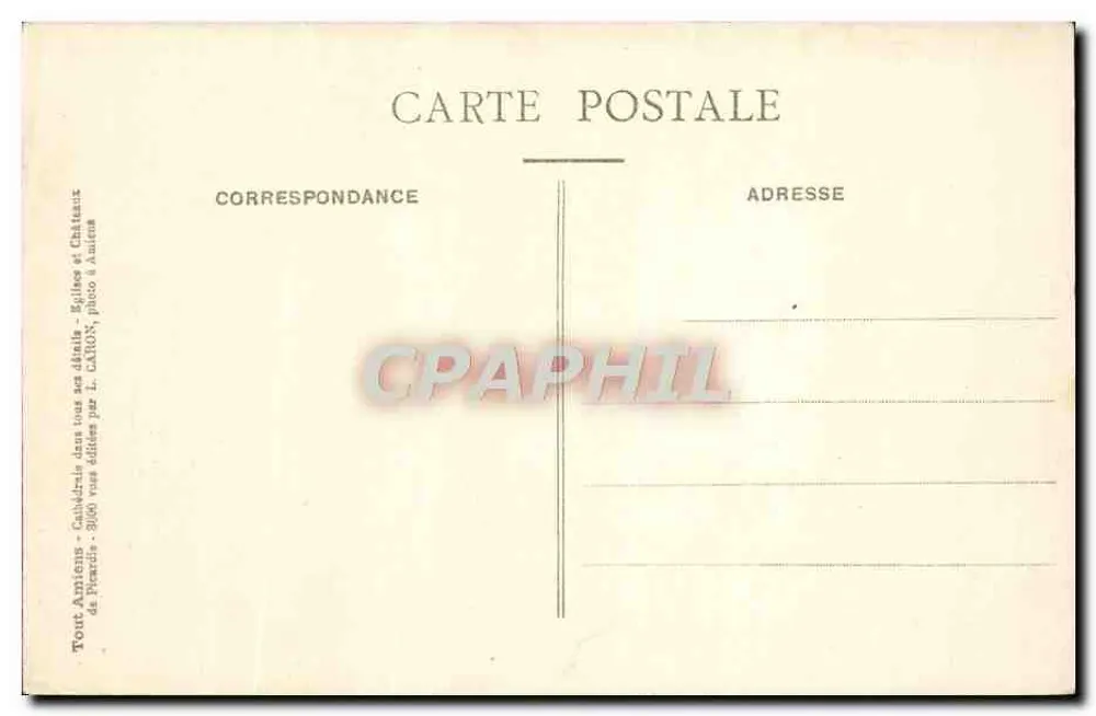 Amiens - Kathedrale - Das weinende Kind - Meisterwerk von Blasset - L.C. - Objektiv Lacour-Berthlot - Rückseite