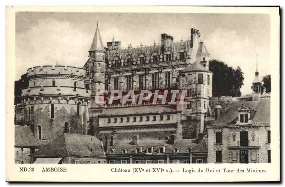 Amboise — Schloss (15. und 16. Jahrhundert) — Königspalast und Turm der Minimes - Vorderseite