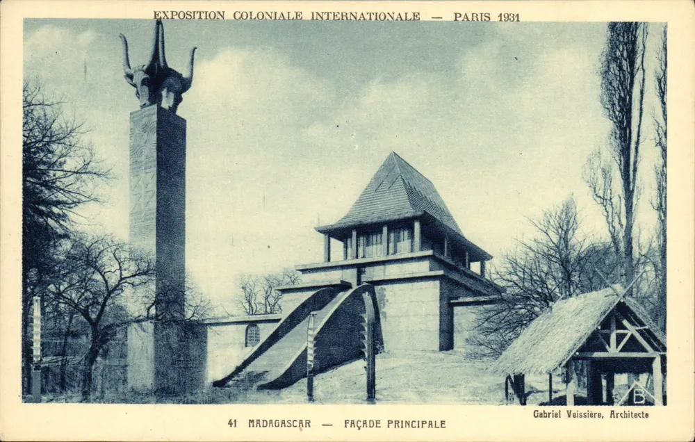 Internationale Kolonialausstellung — Paris 1931 — Madagascar — Hauptschiff — Gabriel Vaissière, Architekt - Vorderseite
