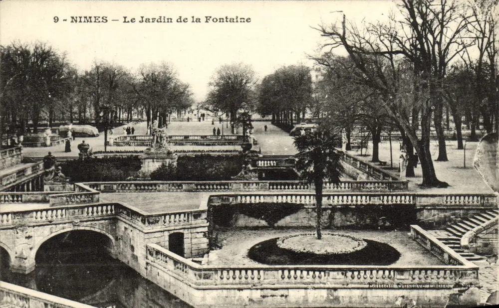 NIMES — Der Garten der Fontaine — Edition Gustave Leduc - Vorderseite