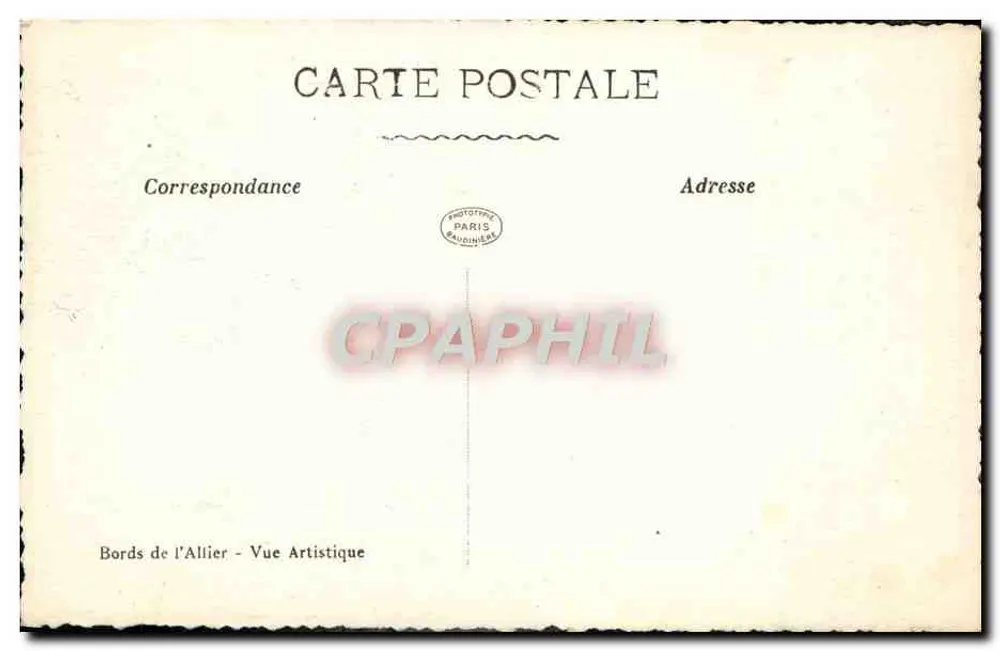 Margens do Allier — Vista Artística — Phototype Paris - Verso