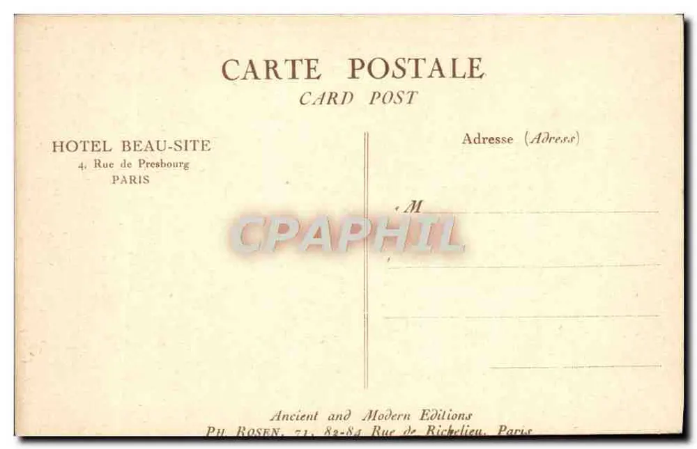La Rue de Rivoli (Vieux Paris - Paris Formerly) — gravura — Ph. Rosen, Grav., Paris - Verso