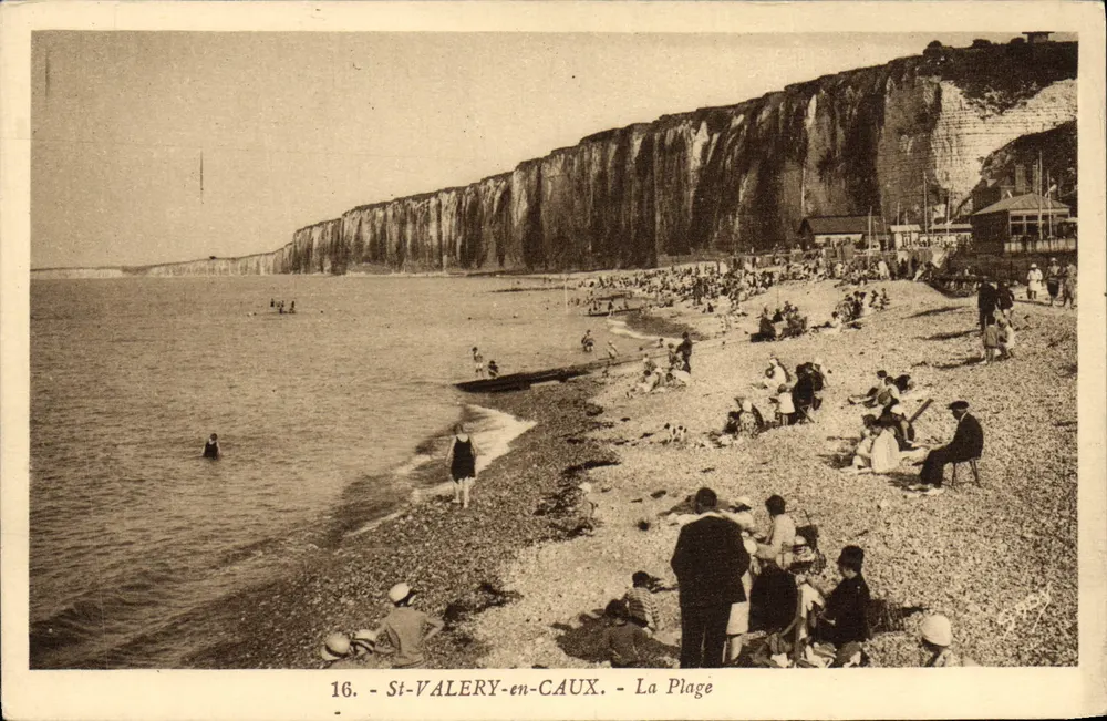 St-Valery-en-Caux — A Praia — Éditions Gahy, Nantes - Frente
