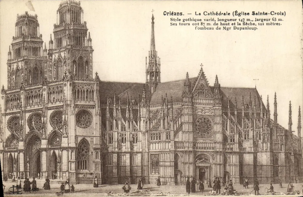 Orléans — Die Kathedrale (Kirche Sainte-Croix) — Vielfältig gotischer Stil — unbekannter Verleger - Vorderseite