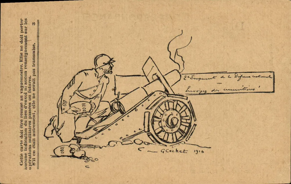 Militärische Ansichtskarte — Artillerie-Transport — G. Cochet 1916 - Vorderseite