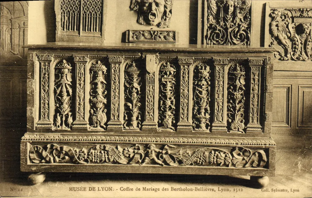 Museum Lyon — Hochzeitskiste der Bertholon-Bellievre, Lyon, 1512 — Sammlung Sylvestre, Lyon - Vorderseite
