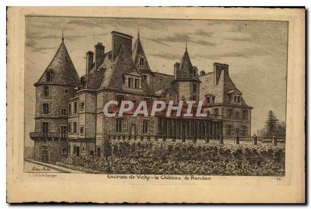 Arredores de Vichy — O Castelo de Randan — G. Schlumberger, n°14 - Frente