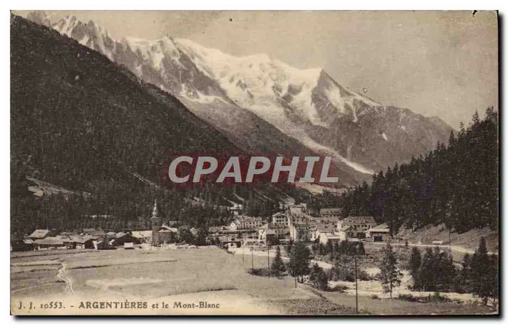 Argentières e o Mont-Blanc — vista panorâmica — J.J. n° 10553 - Frente