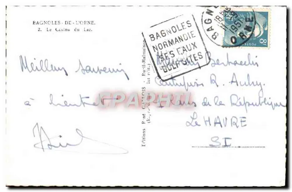 Casino do Bag - Bagnoles-de-l'Orne — Editor: Edições Péné GATTOIS (lat. ruit.) - Verso