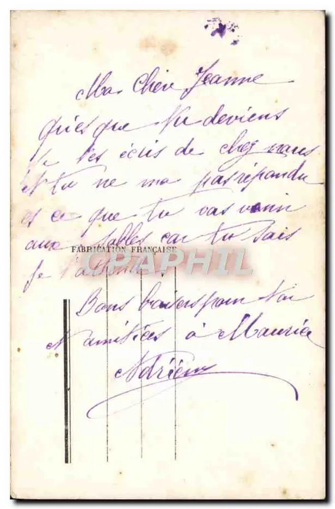 Liebendes Paar — Liebesgedicht — Verlag W. Jouvin n°720 - Rückseite