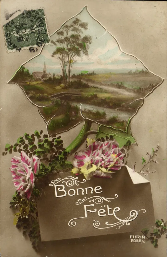 Paisagem rural com igreja — Boa Festa — Furia 2052/5 - Frente
