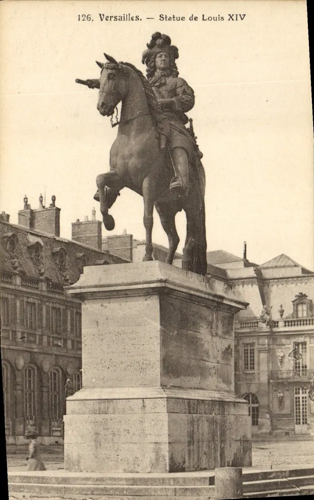 Versailles — Statua Louisa XIV — Wydawca F. David, nr 126 - Awers