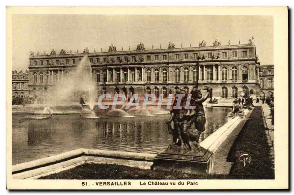 Versailles — O Castelo visto do Parque — n°51 - Frente