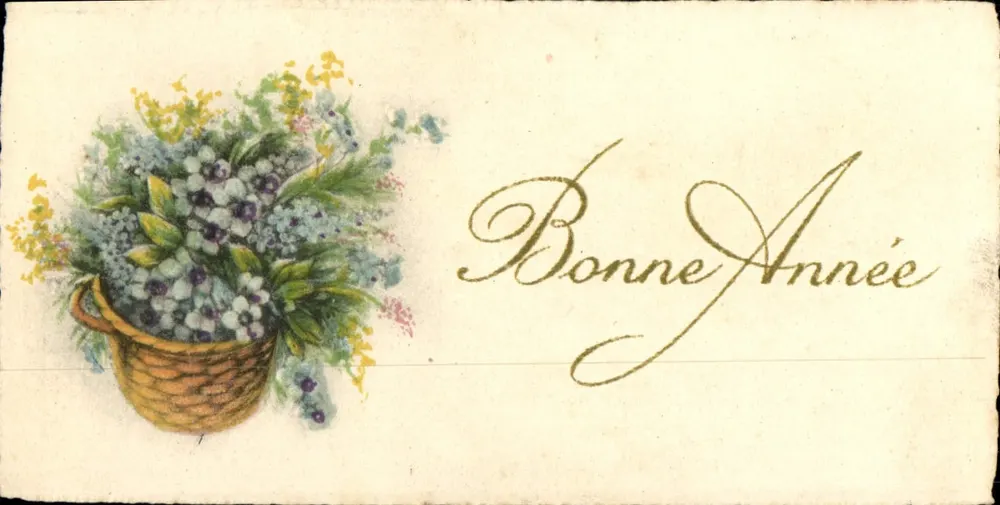 Blumenbouquet — Frohe Neujahr — Verlag unbekannt - Vorderseite