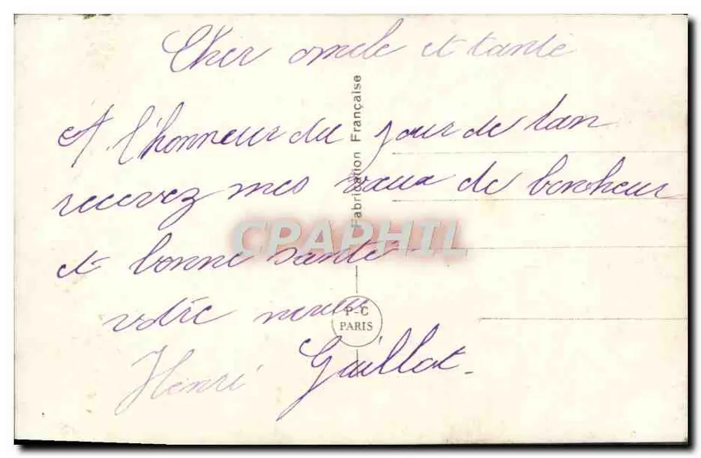 Paar in Winterkleidung — Frohe Neujahr — P-C Paris Nr. 1325 - Rückseite
