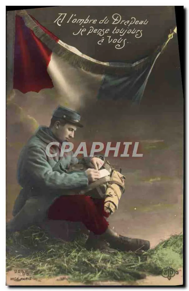 Soldat unter der französischen Flagge — gedruckter Text — VISE PARIS n°2857 - Vorderseite