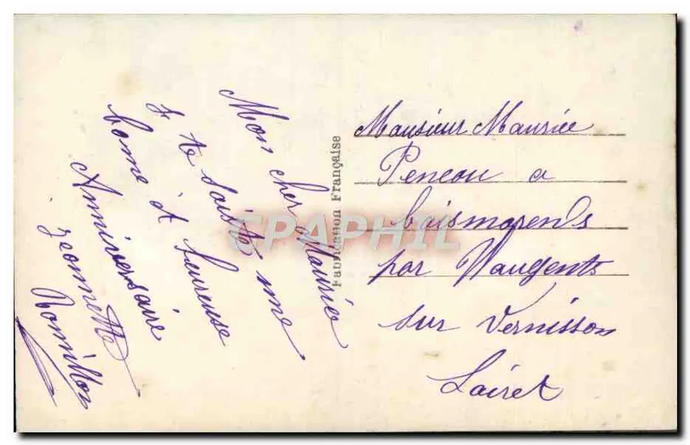 Paare im Innenraum — Geburtstag — DIX PARIS 1956 - Rückseite