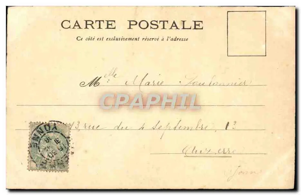 Bonne Année 1909 — dessin de houx — éditeur inconnu - Verso