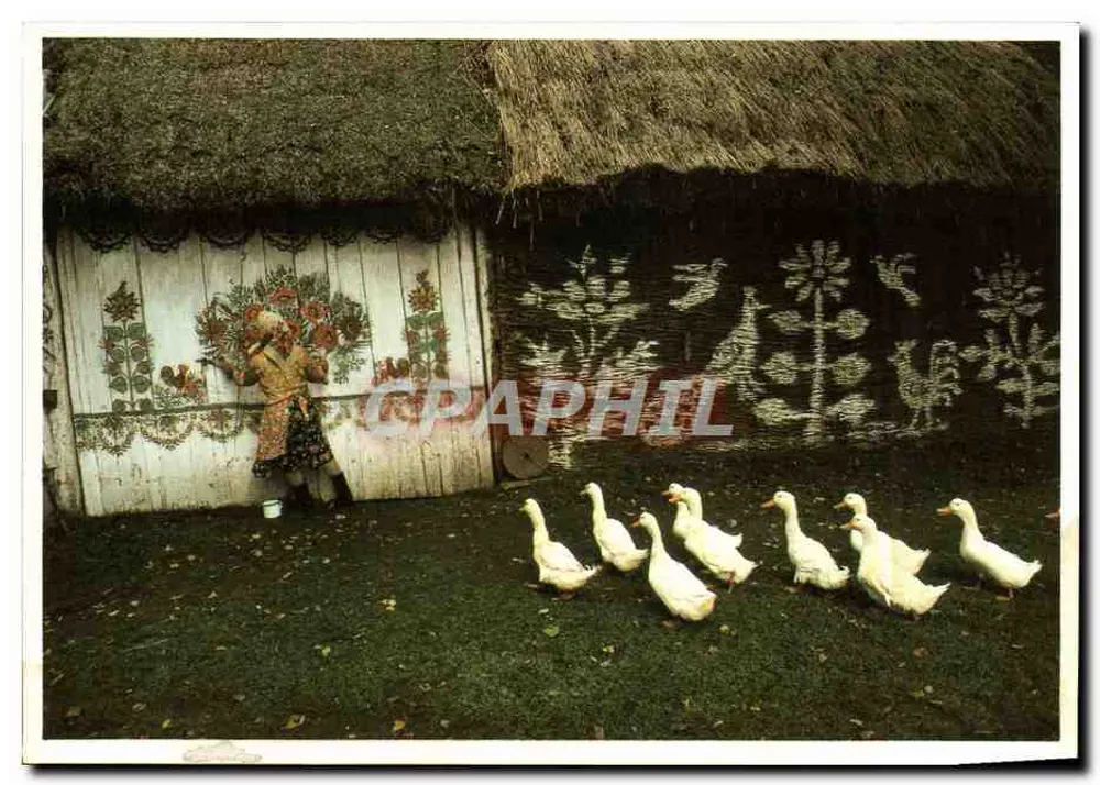 Mulher com traje folclórico com patos — Polônia — Bruno Barbey, Magnum, 1976 - Frente
