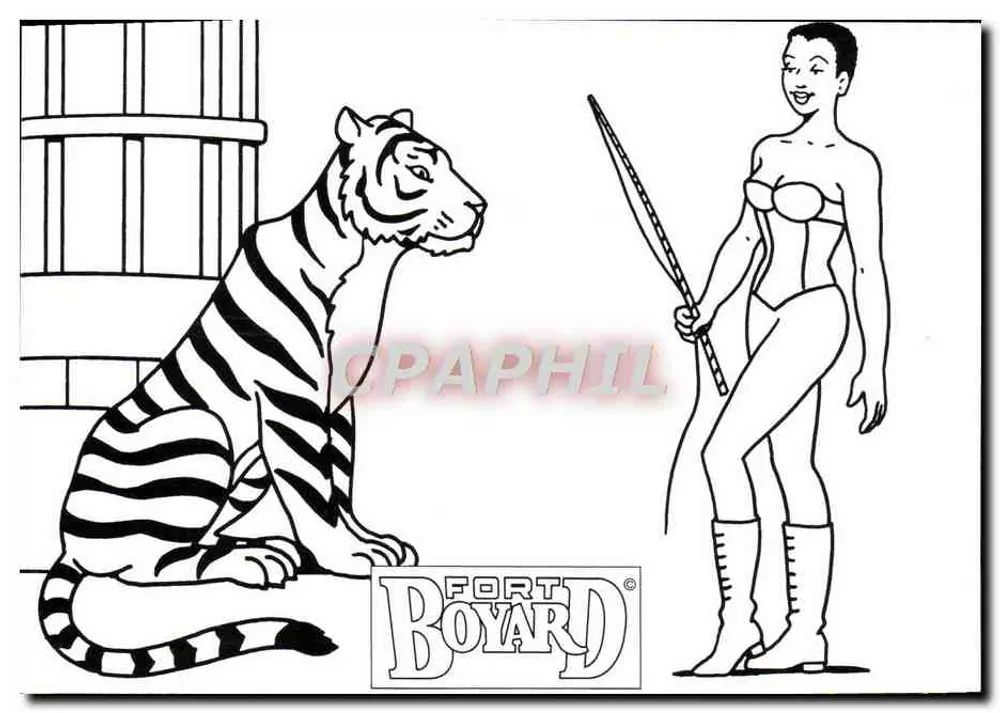 Tigre e domadora — Fort Boyard — editor LU, número de série não visível - Frente