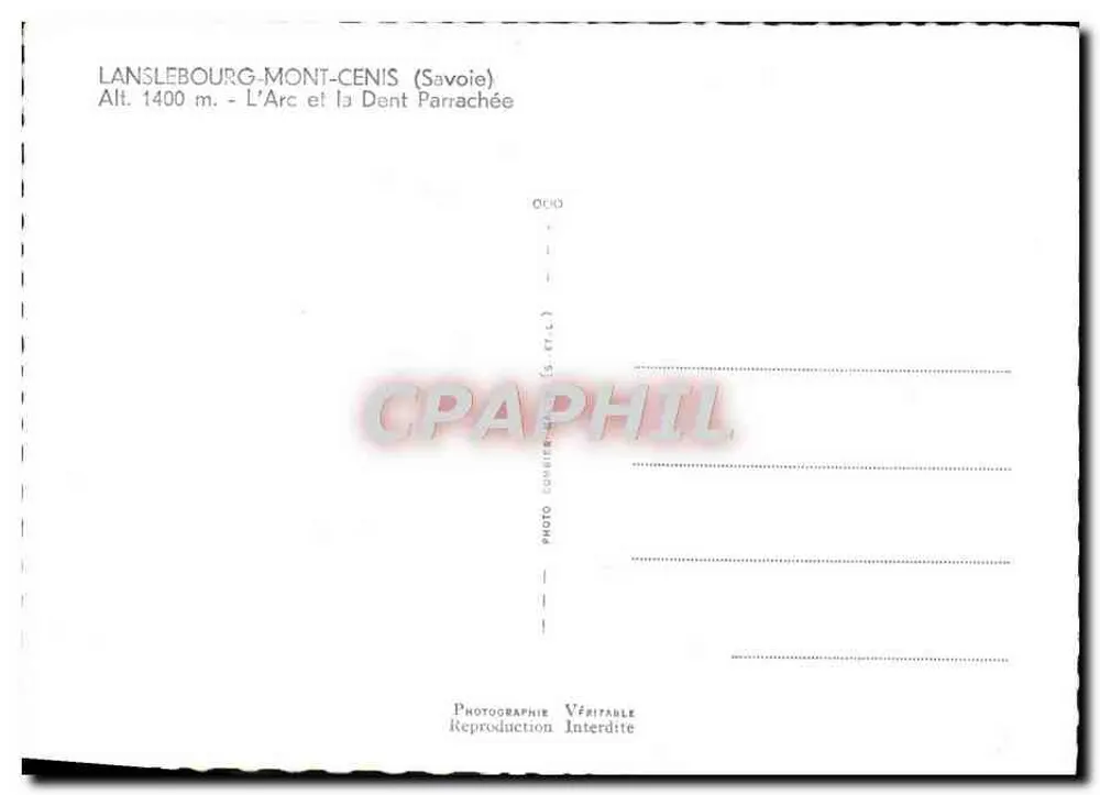 Lanslebourg-Mont-Cenis — L'Arc et la Dent Parrachée — Cim - Verso