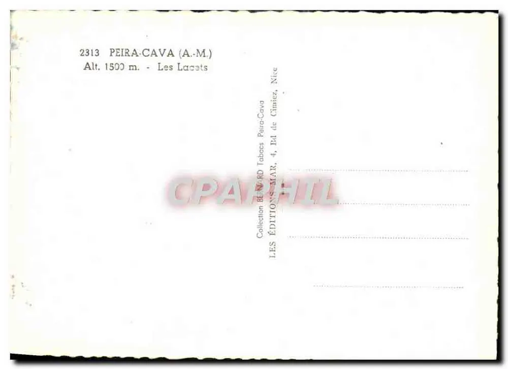 Peira-Cava (A.M.) — Os Lacets — Edições MAR, N° 2313 - Verso
