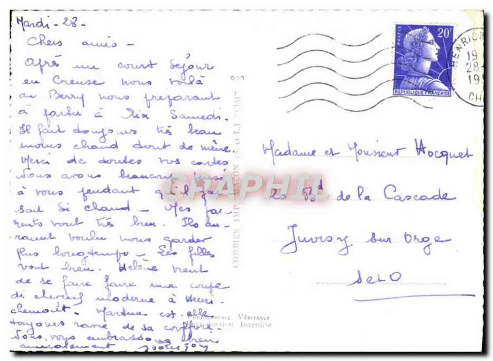 Henrichemont — Cher — editor Comber Impression - Verso