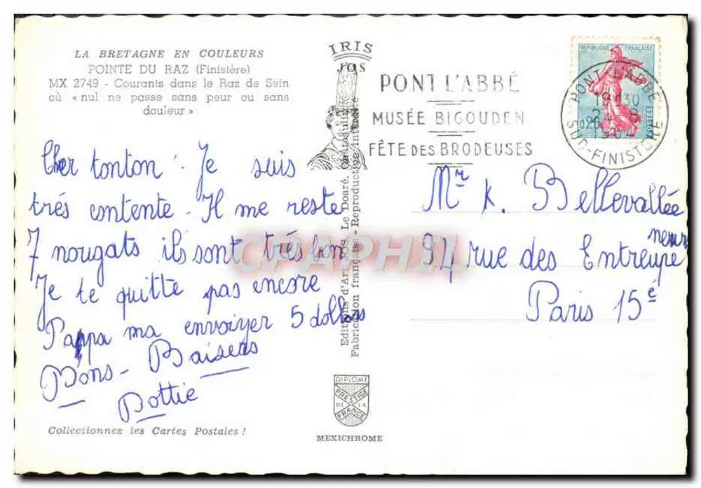 Ponta do Raz — Finistère — Éditions d'Art Iris - Verso