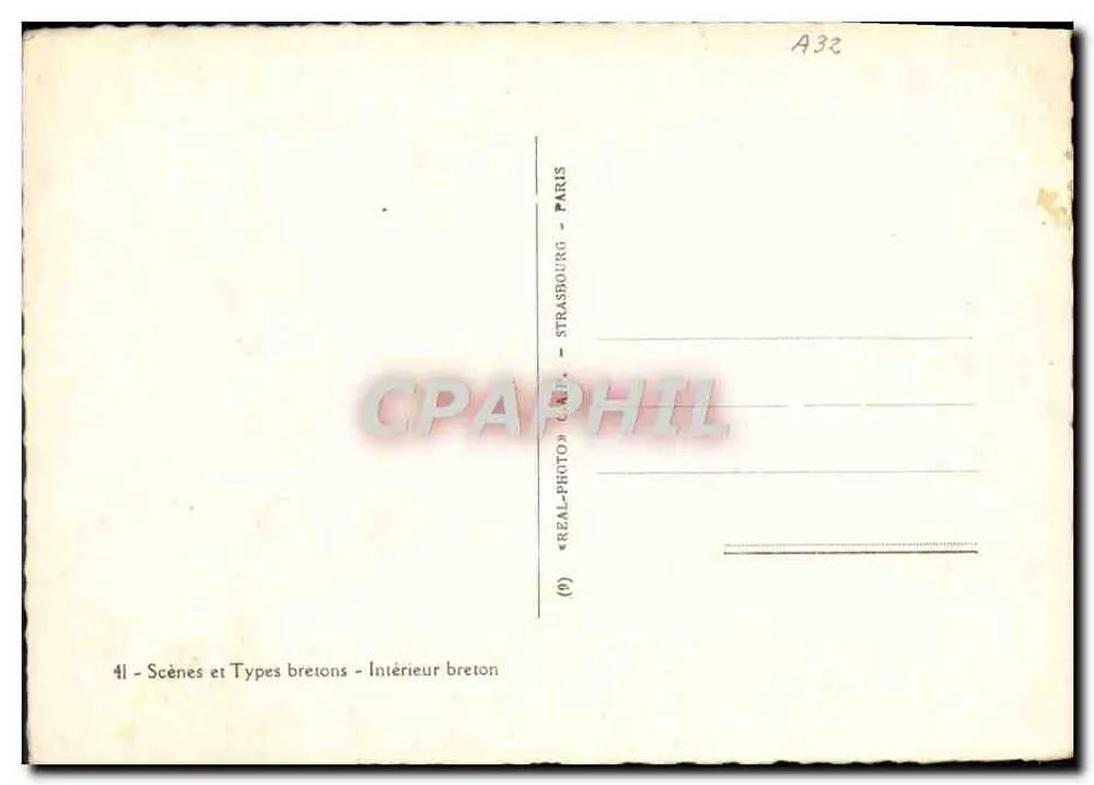 Interior breton — Cenas e Tipos bretones — REAL-PHOTO - PARIS - Verso