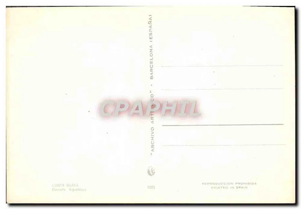 Costa Brava — Portmellà Aguablava — Archivo Artístico - Verso